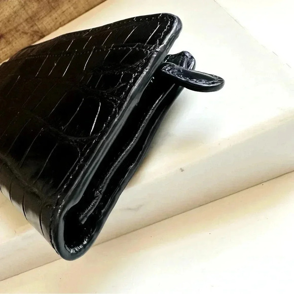 Brighton Heritage Collection Mingle Croc Embossed Large Clutch Wallet Black - Picture 5 of 11